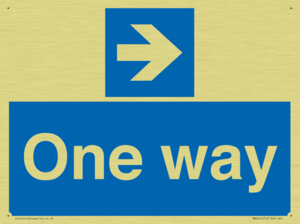 One way with right directional arrow